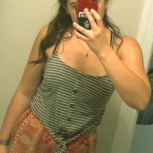 Gray & white tied top (free with another purchase)